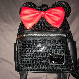 Loungefly Minnie Mouse Sequence Backpack & Wallet